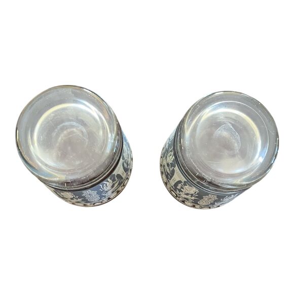 Pair of Midcentury Jeanette Glass Hellenic Style Rocks Glasses Wedgwood Blue - Picture 4 of 8